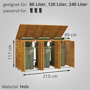 Produktbild für Mülltonnenbox vidaXL 3155240, Holz