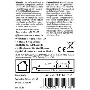 Produktbild für Lichterkette Idena 31114, Micro, 10 LED, innen