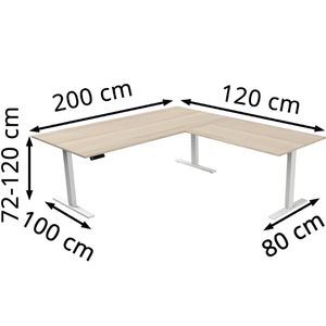 Produktbild für Schreibtisch Kerkmann Move 3, ahorn / weiß