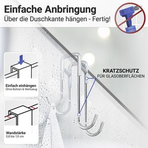 Produktbild für Duschabzieher Wenko Cave, aus Edelstahl, satiniert