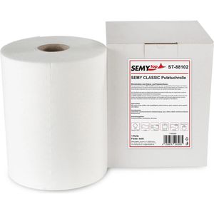 Putztuchrolle Semy-Top Classic, ST-88102, aus Vlies, weiß