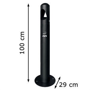 Produktbild für Aschenbecher Saro RANA, 399-2060, schwarz, Outdoor, mit Dach