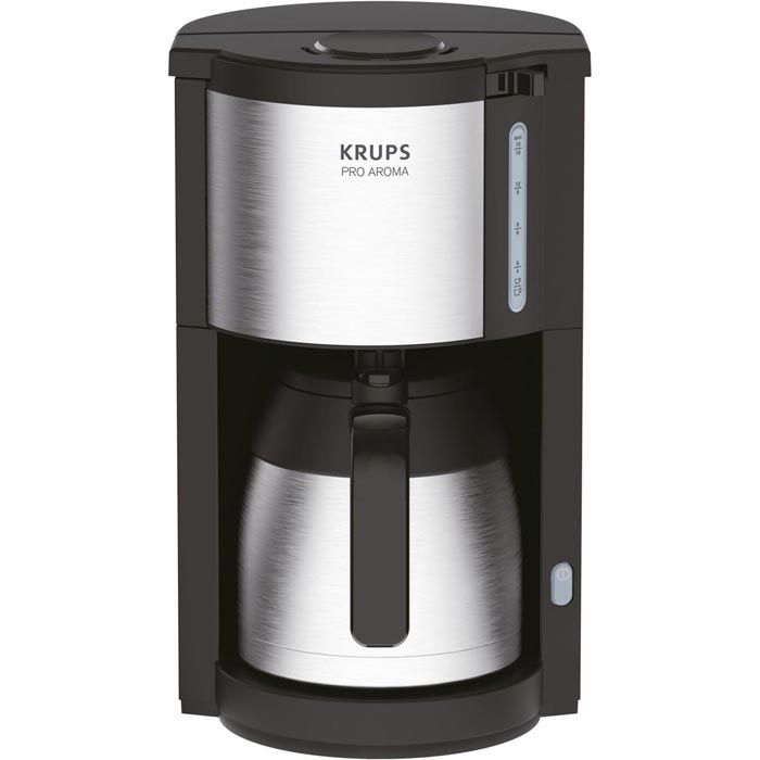 Krups Kaffeemaschine ProAroma Therm KM305D, schwarz, mit AG Thermoskanne 1,25 Liter Böttcher 15 Tassen, –