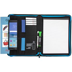 Produktbild für Schreibmappe Monolith Blue Line, schwarz, recyceltes PET