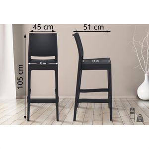 Produktbild für Barhocker CLP Maya 304818, mit Lehne