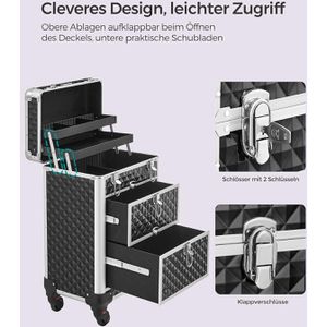 Produktbild für Kosmetikkoffer Songmics JHZ08BK, Trolley, groß