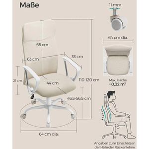 Produktbild für Bürostuhl Songmics OBN034K01