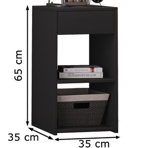 Produktbild für Nachttisch VCM Sledo Maxi 913250, schwarz, aus Holz, stehend