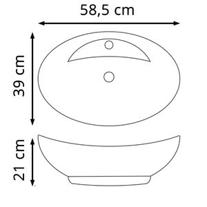 Produktbild für Waschbecken vidaXL Luxus 140678, aus Keramik, weiß
