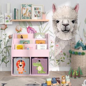 Produktbild für Bücherregal Vicco Luigi, rosa, mit 2 Faltboxen