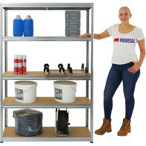 Produktbild für Schwerlastregal PROREGAL Big Elephant S, 5 Holzböden
