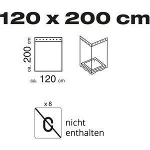 Produktbild für Duschvorhang Spirella Anti-Schimmel Primo, 120 x 200 cm