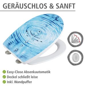 Produktbild für WC-Sitz Wenko Droplets 24082800, oval, aus Thermoplast