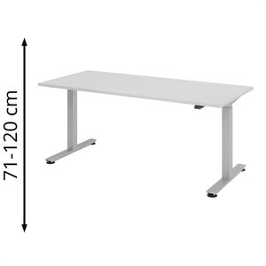 Schreibtisch Hammerbacher XMST 19, lichtgrau / silber
