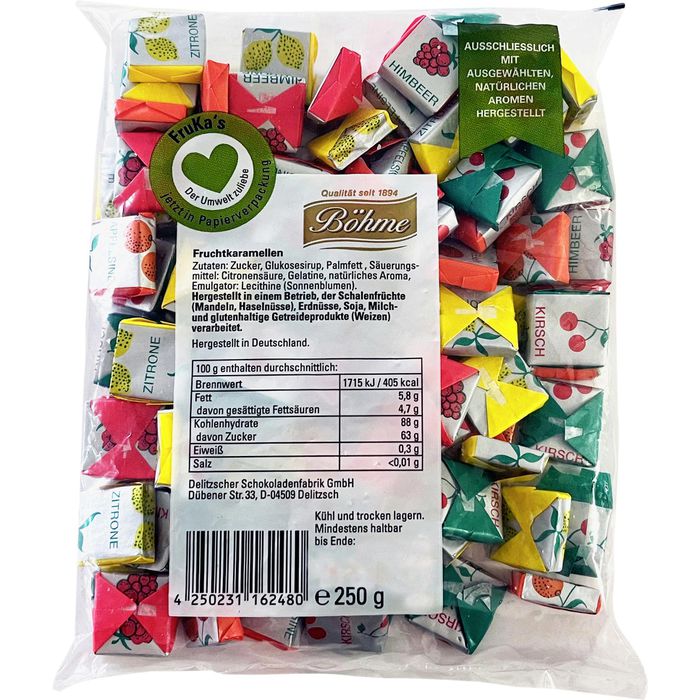 Böhme Kaubonbons Fruchtkaramellen, mit Fruchtgeschmack, 250g ...
