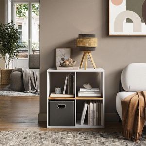 Produktbild für Bücherregal Vicco Tetra, weiß / eiche