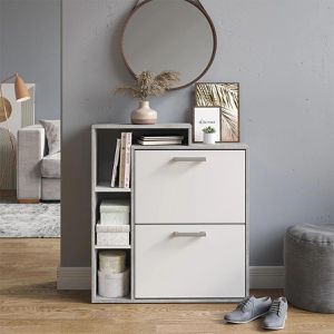 Produktbild für Schuhschrank Vicco Orlando, beton grau / weiß