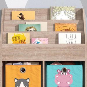 Produktbild für Bücherregal Vicco Luigi, sonoma eiche, mit 2 Faltboxen