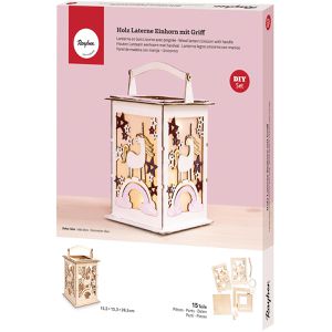 Produktbild für Laterne Rayher 62892505, Holzlaterne Einhorn, braun, indoor
