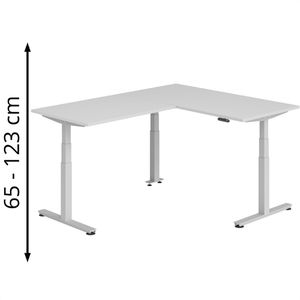 Schreibtisch Hammerbacher XDSMW, lichtgrau / silber