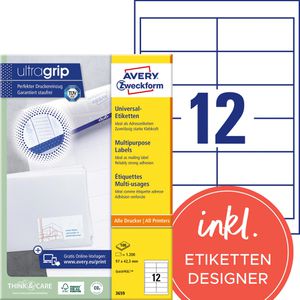 Produktbild für Universaletiketten Zweckform 3659, selbstklebend, weiß