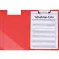 Klemmbrettmappe Foldersys 80003-80, A4 Kunststoff, rot