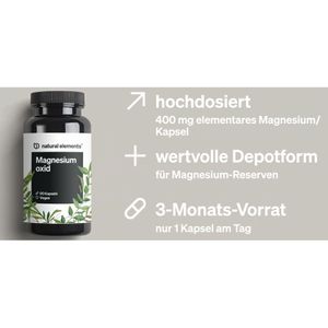 Produktbild für Magnesium natural-elements Oxid, 90 Kapseln