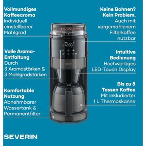 Produktbild für Kaffeemaschine Severin S-Taste AromaOne KA 4831, Thermoskanne