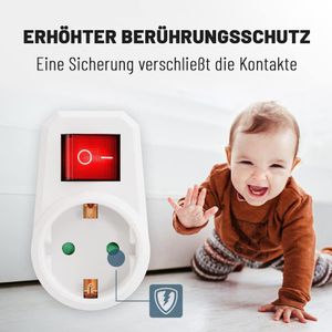 Produktbild für Steckdosenadapter Greate weiß, mit Schalter
