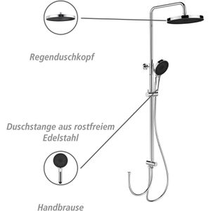 Produktbild für Duschsystem Wenko Softwater, verchromt / schwarz