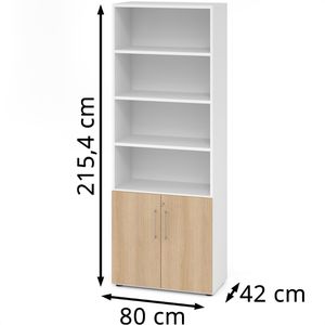 Produktbild für Kombischrank Hammerbacher Serie 9 Advanced, eiche / weiß