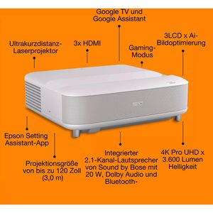 Produktbild für Beamer Epson Lifestudio EH-LS670W, V11HB82040, Laser, 4K UHD