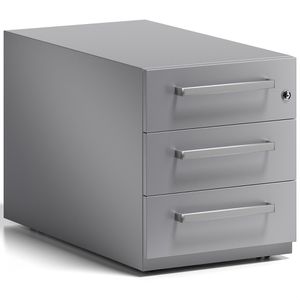 Rollcontainer Bisley Note, aus Metall, silber