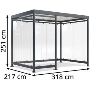 Produktbild für Personenunterstand WSM Köln K3 c/b BS, anthrazit, aus Metall