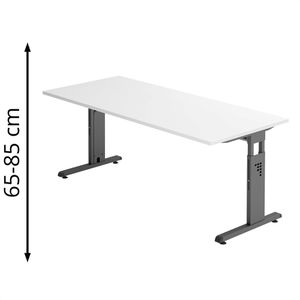 Schreibtisch Hammerbacher O-Serie, weiß / graphit