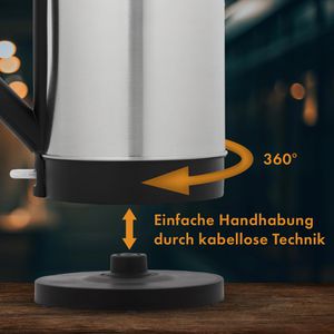 Produktbild für Wasserkocher Clatronic WKS 3692, silber-schwarz