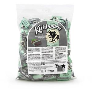 Kuhbonbon Karamellbonbons Mint Lakritz, Weichkaramell, 1000g