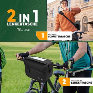 Produktbild für Fahrrad-Lenkertasche Mivelo Bob, schwarz, 7 Liter