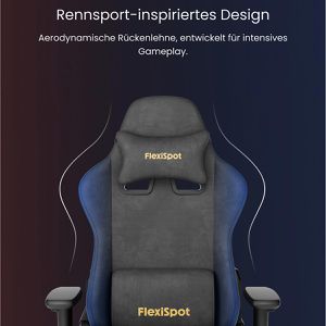 Produktbild für Gaming-Stuhl FlexiSpot R1, mit Fußstütze