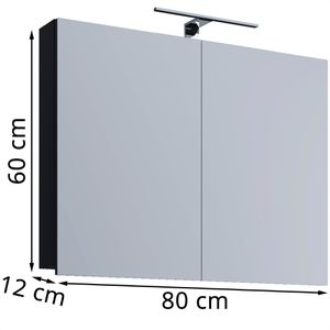 Produktbild für Spiegelschrank VCM Badinos 914881, schwarz