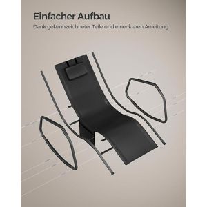 Produktbild für Sonnenliege Songmics GCB230B01, aus Stahl / Kunststoff