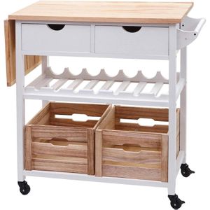 Produktbild für Küchenwagen Mendler HWC-G35, 71367, braun / weiß