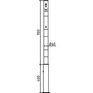 Produktbild für Absperrpfosten Schake 460ZB, rot/weiß, aus Metall