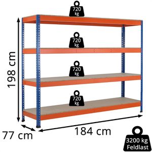 Produktbild für Weitspannregal Schulte 18267-N, 4 Holzböden