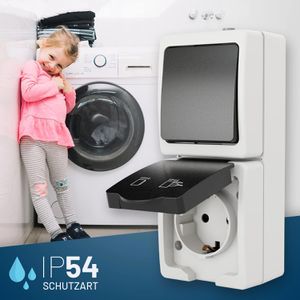 Produktbild für Steckdose Greate Feuchtraum, IP44, Aufputz