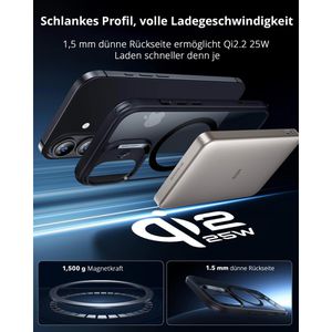 Produktbild für Handyhülle ESR Classic Hybrid HaloLock, transparent / schwarz