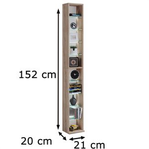 Produktbild für CD-Regal VCM Rasato XL, 914438, sonoma eiche