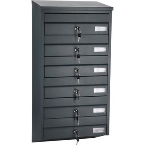 Produktbild für Briefkasten SafePost ScanPro BDL916, 6-fach, anthrazit, Stahl