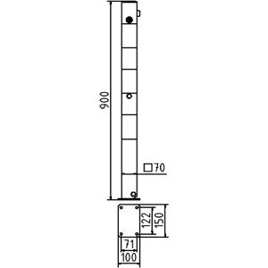 Produktbild für Absperrpfosten Schake 470UNB, rot/weiß, aus Metall