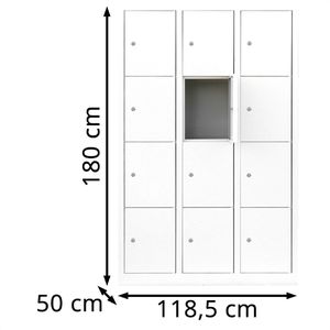 Produktbild für Schließfachschrank Lüllmann 523437, weiß